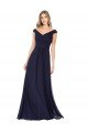 Off the Shoulder Classic Chiffon Bridesmaid Dress with Draped Bodice Sydney
