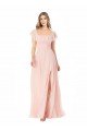 Shop Flutter Cap Sleeves Square Neck Ruffle Chiffon Bridesmaid Dress Sydney