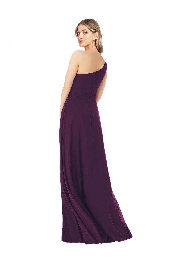 Shop One Shoulder Chiffon Bridesmaid Dress with Tie Belt Sydney