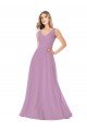 Shop Simple Chiffon V-Neck Bridesmaid Dress with Draped V-Back Sydney