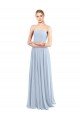 Shop Luxe Chiffon Straight Neckline Long Chiffon Bridesmaid Dress with Skinny Straps Sydney