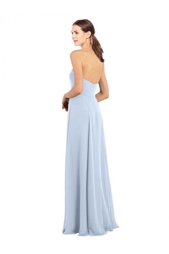 Fitted Strapless Full Length Chiffon Bridesmaid Dress with Front Slit Sydney