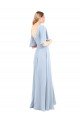 Shop V-Neckline and Cascading Flutter Sleeves Chiffon Bridesmaid Dress with Front Slit Sydney