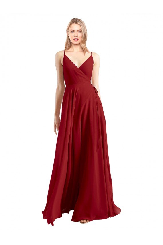 Shop A-Line Spaghetti Straps V-Neckline Chiffon Bridesmaid Dress Open Back Sydney
