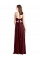 Shop Sleek Fit and Flare Long Scoop Neck Chiffon Bridesmaid Dress with High Side Slit Sydney
