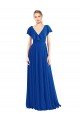 Shop V-Neck A-Line Flutter Sleeves Long Chiffon Wrap Style Bridesmaid Dress Sydney