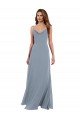 Long Full Length Draped Cowl Neck V-Back Slip Chiffon Bridesmaid Dress Sydney