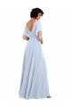 Shop Split Flutter Sleeves V-Neck Chiffon Bridesmaid Dress with Open V-Back Sydney
