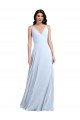 Shop Long Floor Length V-Neck Chiffon Bridesmaid Dress with Keyhole Back Sydney