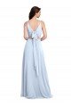 Shop Long Floor Length V-Neck Chiffon Bridesmaid Dress with Keyhole Back Sydney