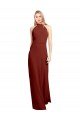 Slim High Neck Halter Fitted Open Back Chiffon Bridesmaid Dress / Prom Dress Sydney