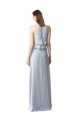 High Narrow Neck Long Chiffon Bridesmaid Dress with Tiered Ruffles Sydney