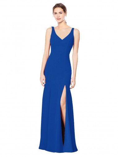 Shop Low Back Sleeveless Chiffon Bridesmaid Dress with Side Slit Sydney