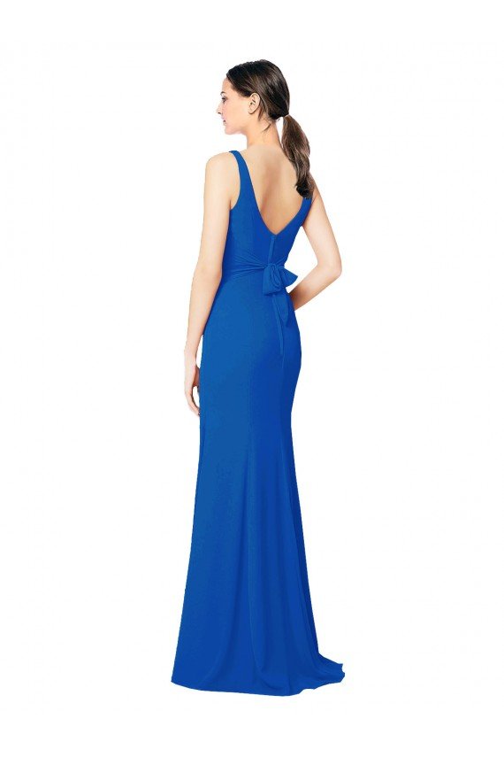 Shop Low Back Sleeveless Chiffon Bridesmaid Dress with Side Slit Sydney