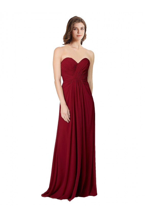 Draped Sweetheart Long Grecian Inspired Chiffon Bridesmaid Dress Sydney