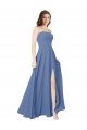 Shop Strapless Long Chiffon Bridesmaid Dress with Front Slit Sydney