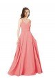 Shop Crossover Bodice Long Chiffon Bridesmaid Dress with Double Back Straps Sydney