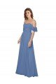 Shop Flutter Sleeves Scoop Neck Off the Shoulder Long Chiffon Bridesmaid Dress Sydney