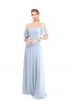 Off the Shoulder Flutter Sleeves Long Chiffon Bridesmaid Dress Sydney