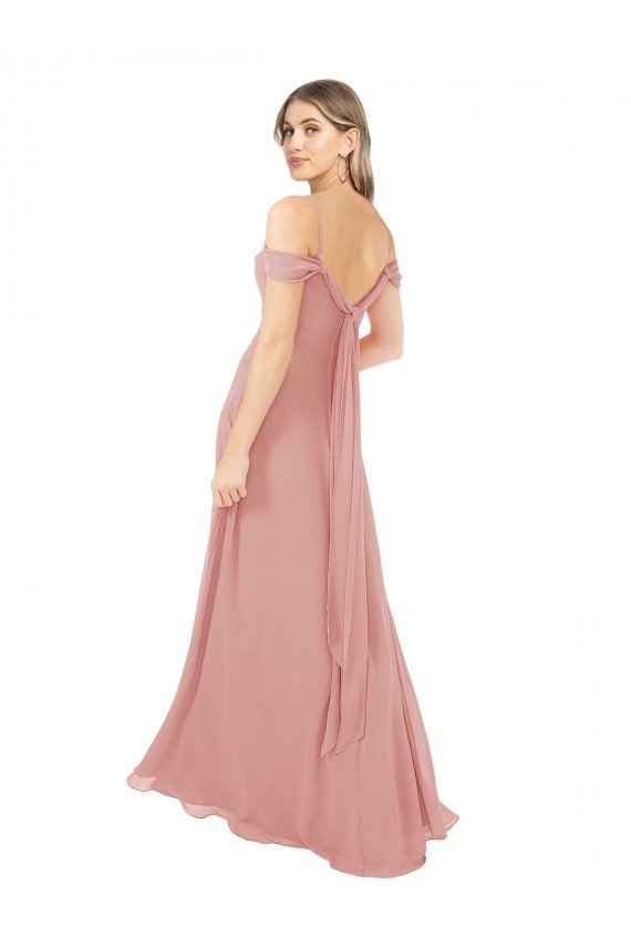 Shop Draped Shoulder Sash Back Chiffon Bridesmaid Dress Sydney