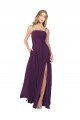 Shop Chiffon Bridesmaid Dress with Front Slit and Keyhole Back Sydney