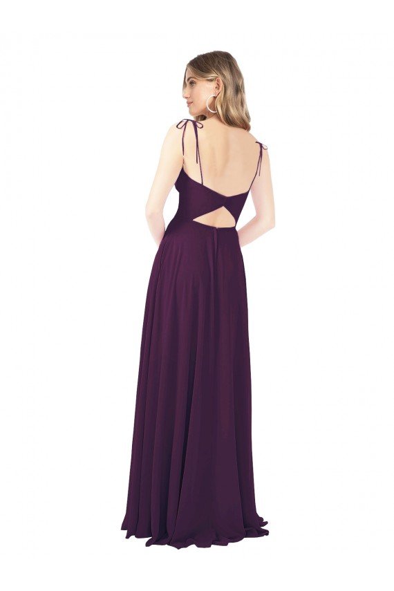 Shop Chiffon Bridesmaid Dress with Front Slit and Keyhole Back Sydney