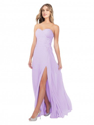 Shop Draped Sweetheart Chiffon Bridesmaid Dress with High Slit Sydney