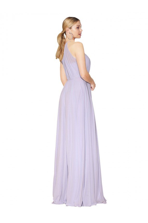 Shop High Neck Halter Shirred Chiffon Bridesmaid Dress / Formal Prom Dress Sydney