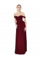 Shop Shirred Sweetheat Neckline Off the Shoulder Long Chiffon Bridesmaid Dress / Formal Prom Dress Sydney