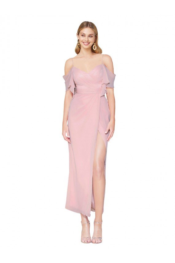 Shop Mermaid Cold Shoulder Short Knee Length Chiffon Bridesmaid Dress / Formal Prom Dress Sydney