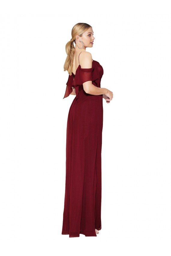 Shop Cold Shoulder Long Mermaid Chiffon Bridesmaid Dress / Formal Prom Dress with Straps Sydney