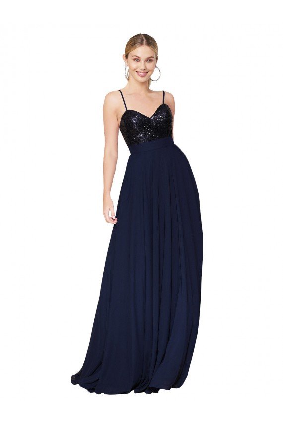 Shop Sweetheart High Neck Sequin Top Long Chiffon Bridesmaid Dress / Prom Dress Sydney