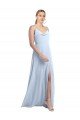 Shop Draped Cowl Neck Tied Straps Long Chiffon Bridesmaid Dress with Slit Sydney