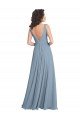 Shop Faux Surplice Bodice Long Chiffon Bridesmaid Dress with V-Neckline Sydney