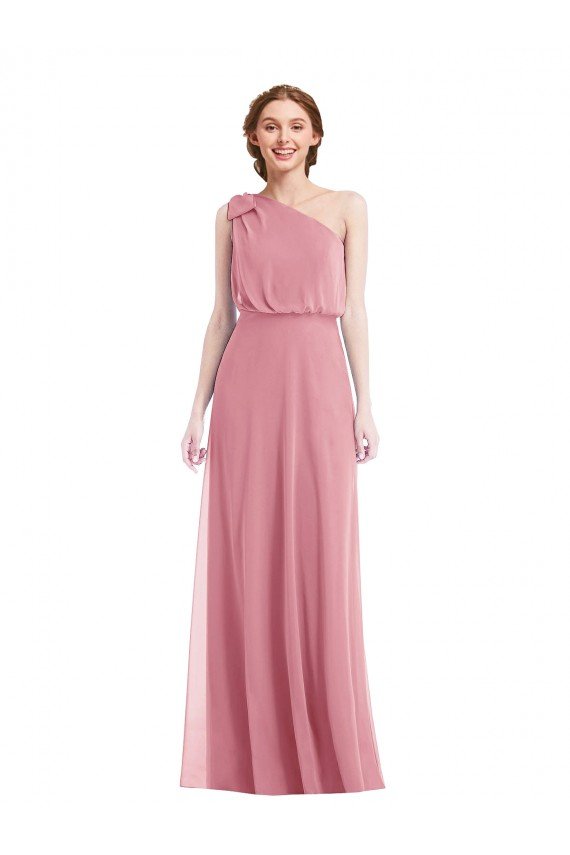 Shop One Shoulder Bow Blouson Bodice Maxi Bridesmaid Dress Sydney