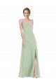 Shop Scoop Neck Tie Strap Maxi Bridesmaid Dress with Front Slit Sydney