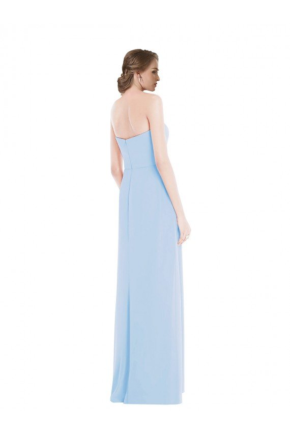 Shop Strapless Sweetheart Maxi Bridesmaid Dress with Pleated Front Slit Sydney
