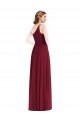 Shop One Shoulder Chiffon Maxi Bridesmaid Dress with Shirred Front Slit Sydney