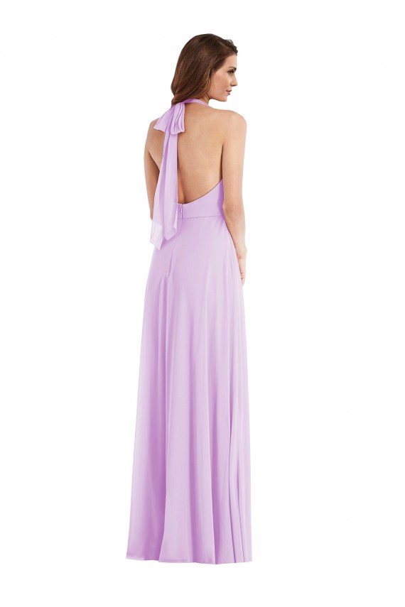 Shop High Neck Halter Backless Maxi Bridesmaid Dress Sydney