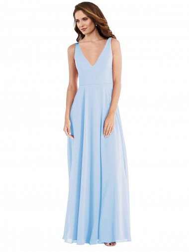 Shop Deep V-Neck Chiffon Maxi Bridesmaid Dress Sydney
