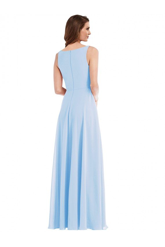 Deep V-Neck Chiffon Maxi Bridesmaid Dress Sydney
