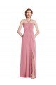 Shop Draped Chiffon Grecian Column Bridesmaid Dress with Front Slit Sydney