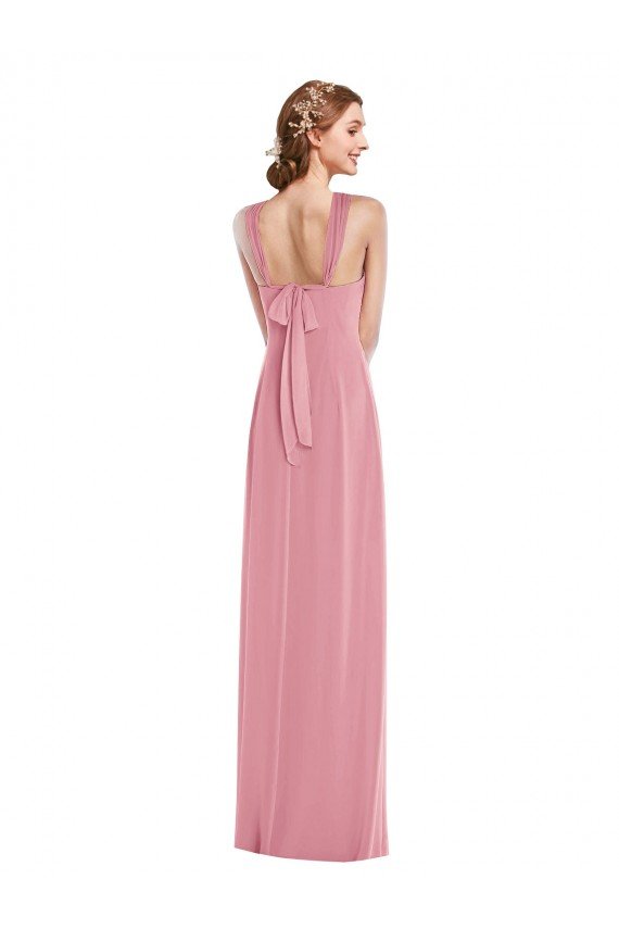 Shop Draped Chiffon Grecian Column Bridesmaid Dress with Front Slit Sydney