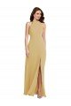 Shop Stand Collar Halter Maxi Bridesmaid Dress with Criss Cross Open Back Sydney