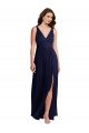 Deep V-Neck Chiffon Maxi Bridesmaid Dress with Front Slit Sydney