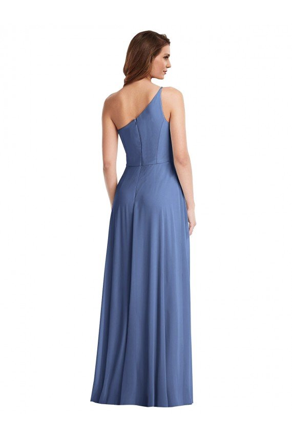 Shop One Shoulder Full Length Maxi Formal Bridesmaid Dress with Flirty Slit Sydney