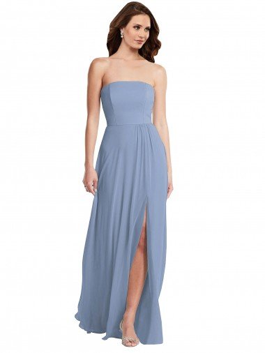 Shop Strapless A-Line Maxi Bridesmaid Dress with Front Slit Sydney