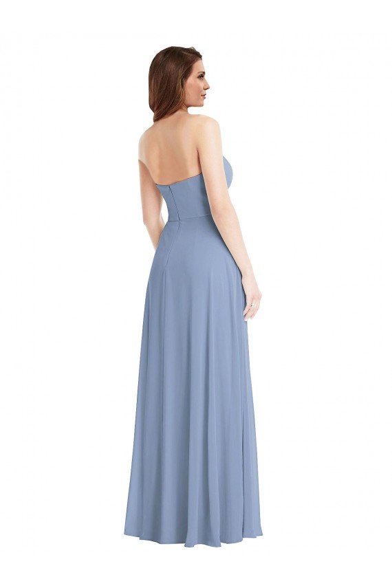 Shop Strapless A-Line Maxi Bridesmaid Dress with Front Slit Sydney