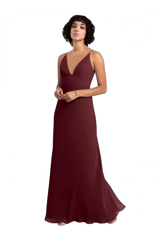 Shop Notched Neckline Empire Waist Chiffon Slip Bridesmaid Dress Sydney