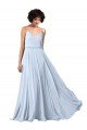 Shop V-Neck Blouson Waist Long Chiffon Bridesmaid Dress with Straps Sydney